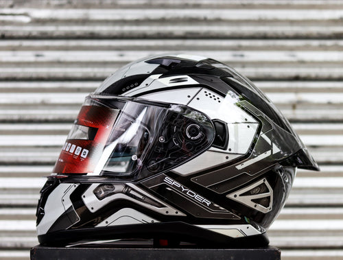 SPYDER FORZA GD 3411-B SS BLACK GRAY FULLFACE WITH FREE CLEAR LENS
