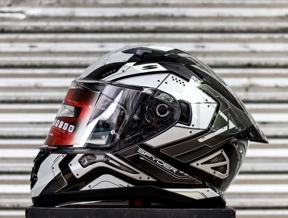 SPYDER FORZA GD 3411-B SS BLACK GRAY FULLFACE WITH FREE CLEAR LENS
