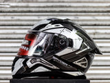 SPYDER FORZA GD 3411-B SS BLACK GRAY FULLFACE WITH FREE CLEAR LENS