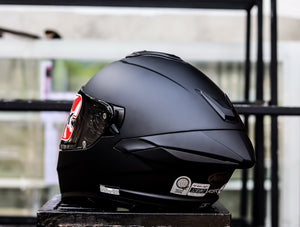 NHK K5R SOLID BLACK MATTE DUAL VISOR