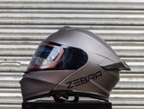 ZEBRA A113 RITZY MATTE GRAY (DUAL VISOR) WITH FREE CLEAR LENS
