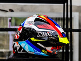 NHK K5R BO#9 WHITE GLOSSY DUAL VISOR