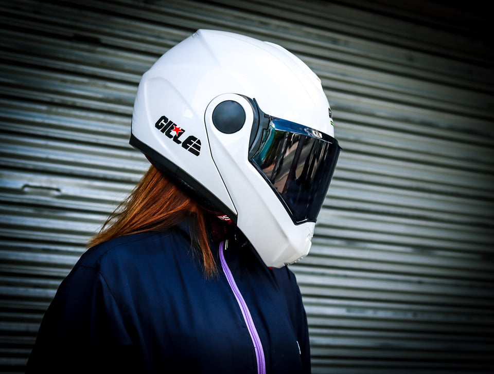 GILLE ILM-Z501 VERTIX PLAIN WHITE (DUAL VISOR)