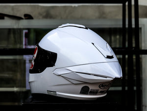 NHK K5R SOLID WHITE PEARL GLOSSY DUAL VISOR