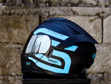 SEC PILOT BRAND MATTE BLACK BLUE (DUAL VISOR)