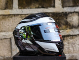 SPYDER PHANTOM GD 3111 SS BLACK WHITE MODULAR DUAL VISOR WITH FREE CLEAR LENS
