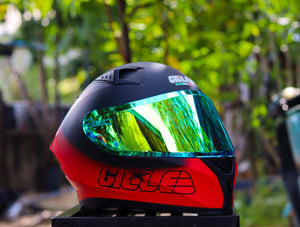 GILLE 135 TWO TONE MATTE BLACK RED (DUAL VISOR)