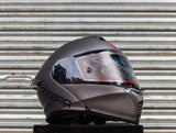 ZEBRA A113 RITZY MATTE GRAY (DUAL VISOR) WITH FREE CLEAR LENS