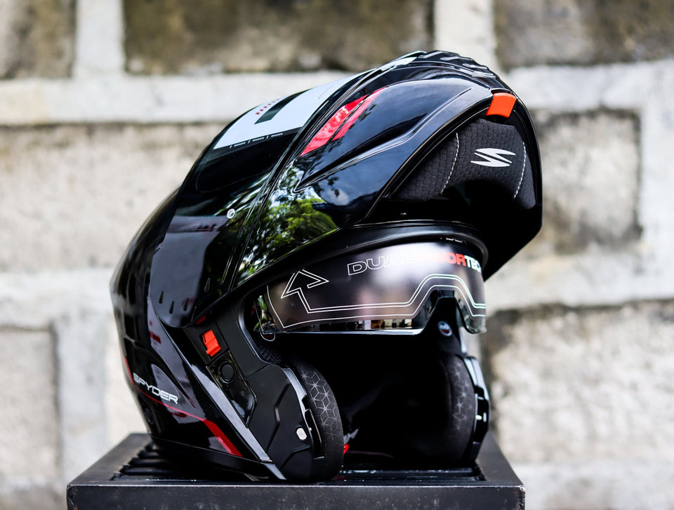 SPYDER PHANTOM PD 3601 S BLACK RED SO V2 MODULAR DUAL VISOR WITH FREE CLEAR LENS