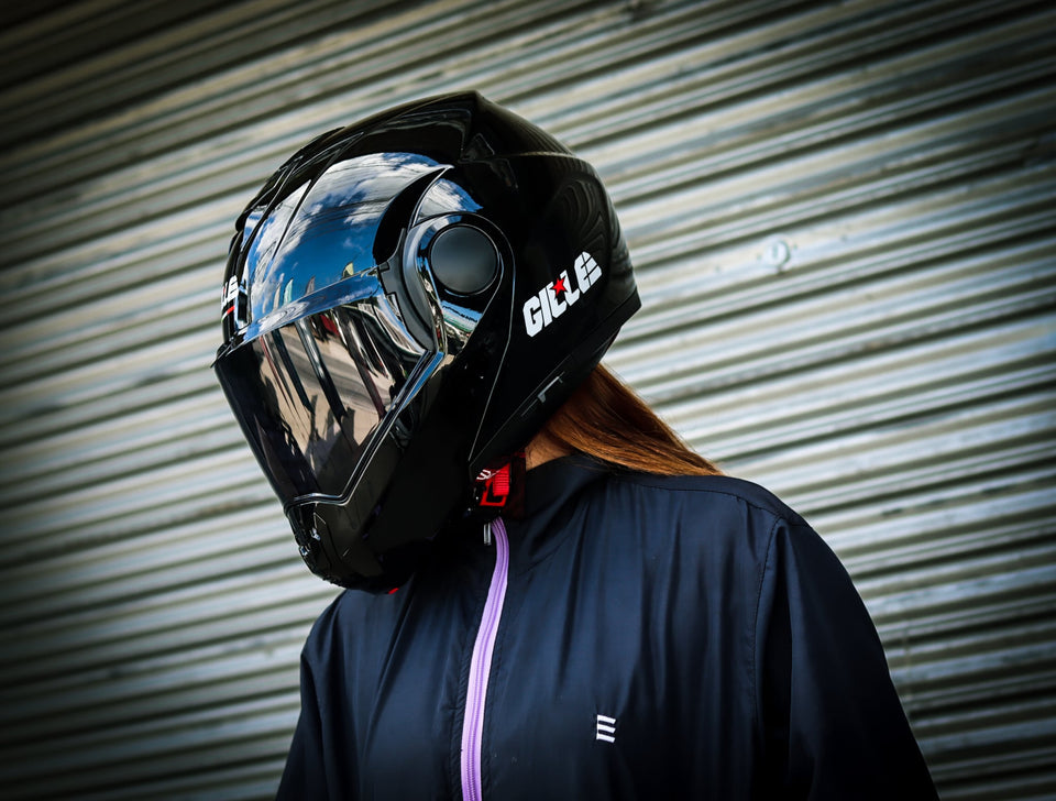 GILLE ILM-Z501 VERTIX PLAIN BLACK (DUAL VISOR)