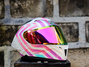 GILLE CIRCUIT MONACO WHITE PINK PURPLE DUAL VISOR WITH FREE CLEAR LENS