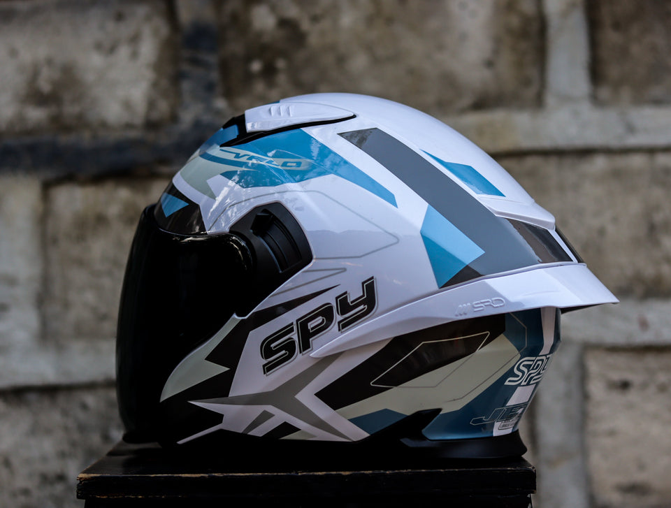 SPYDER VELO GD 171 S P. WHITE BLUE (DUAL VISOR) WITH FREE CLEAR LENS