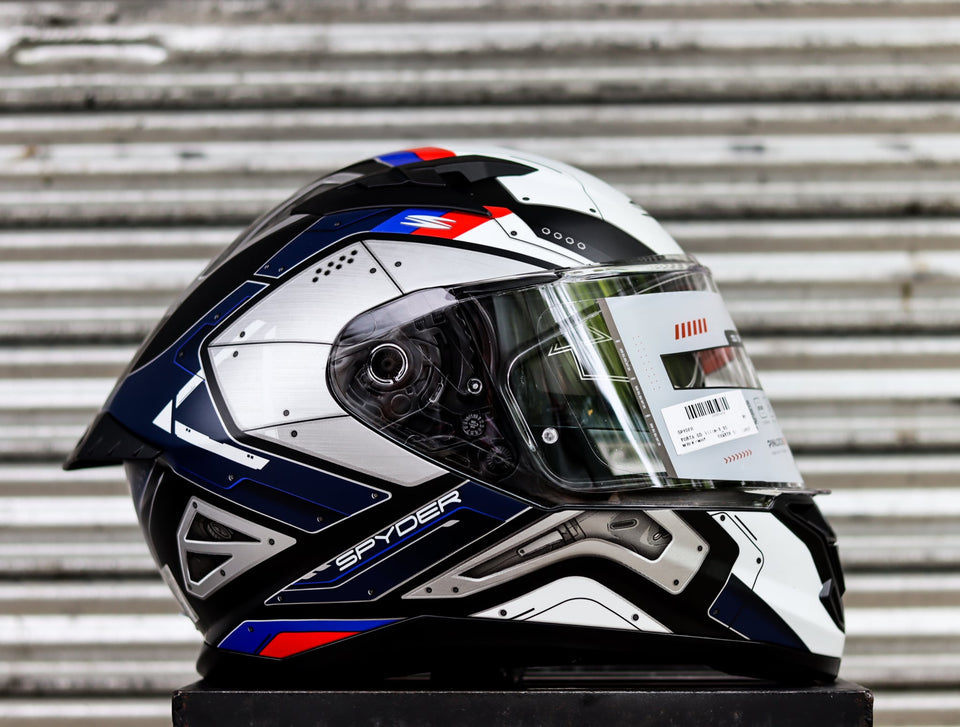 SPYDER FORZA GD 3111M-B BS MATTE BLACK WHITE FULLFACE WITH FREE CLEAR LENS