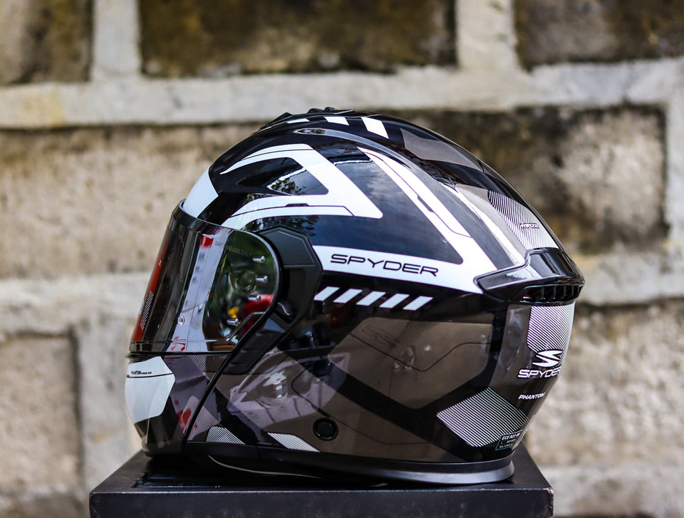 SPYDER PHANTOM GD 3111 SS BLACK WHITE MODULAR DUAL VISOR WITH FREE CLEAR LENS