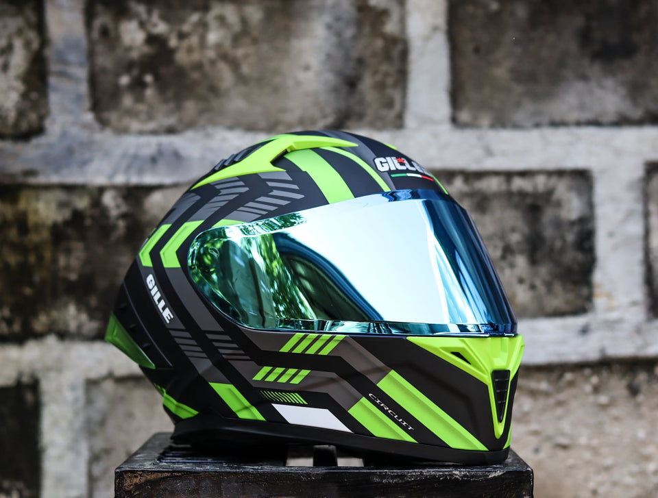 GILLE CIRCUIT MONACO MATTE BLACK GRAY GREEN DUAL VISOR WITH FREE CLEAR LENS
