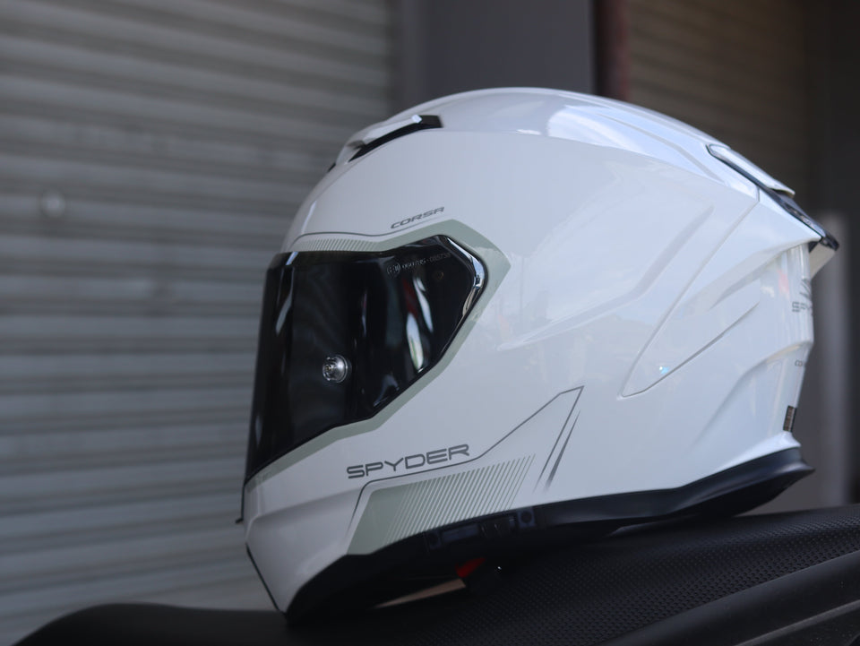 SPYDER CORSA 1001- W SS ARTIC WHITE V2 DUAL VISOR