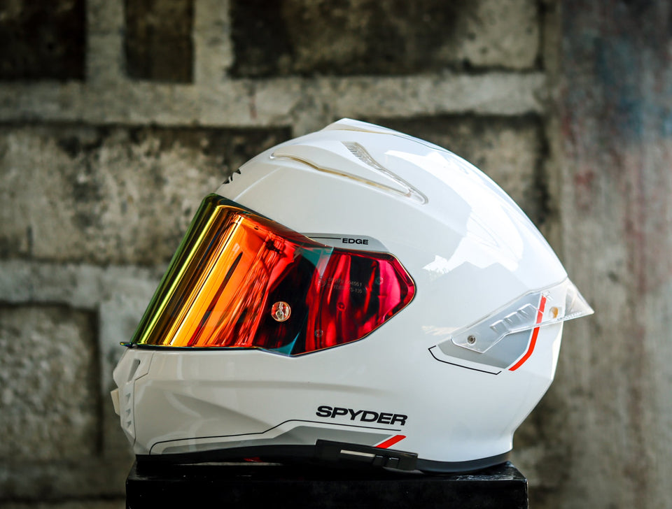 SPYDER EDGE PD 1601-C FR ARTIC WHITE RED S0 FULLFACE WITH FREE CLEAR LENS