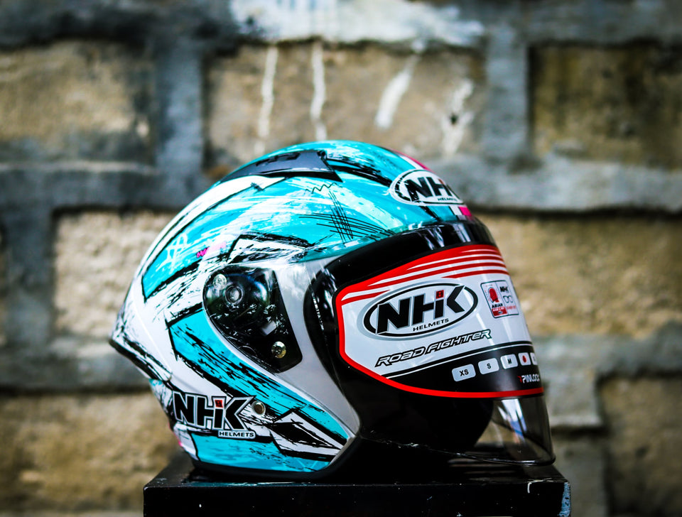 NHK N1 MAX ARCHIE WHITE PINK TOSCA GLOSSY HALF FACE