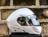 SPYDER PHANTOM PD 1501 SS ARTIC WHITE SILVER MODULAR DUAL VISOR WITH FREE CLEAR LENS