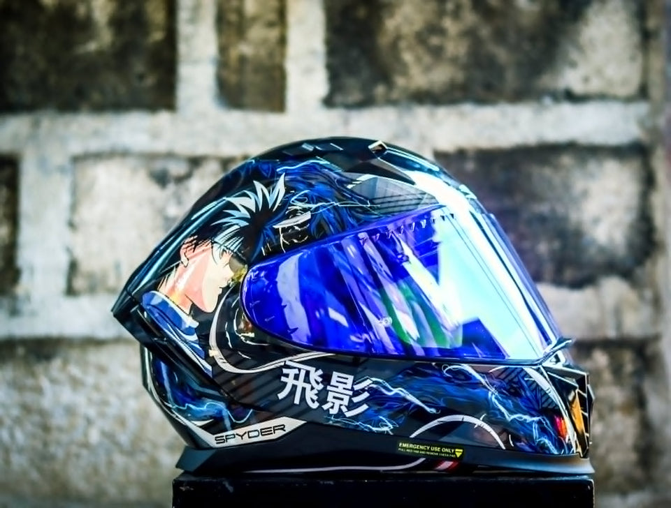 SPYDER ARMADA GD 37A1-B FB BLACK BLUE HIEI SA FULLFACE WITH FREE CLEAR LENS