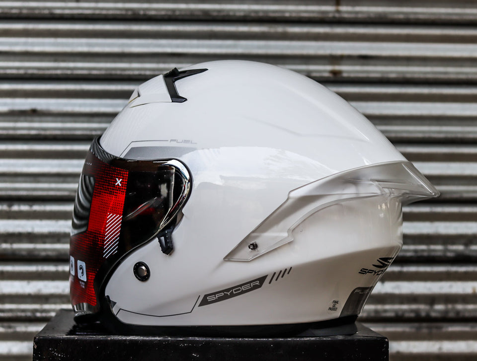 SPYDER FUEL PD 1501 SS ARTIC WHITE SILVER SO V2 DUAL VISOR WITH FREE CLEAR LENS