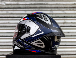 SPYDER FORZA GD 3111M-B BS MATTE BLACK WHITE FULLFACE WITH FREE CLEAR LENS