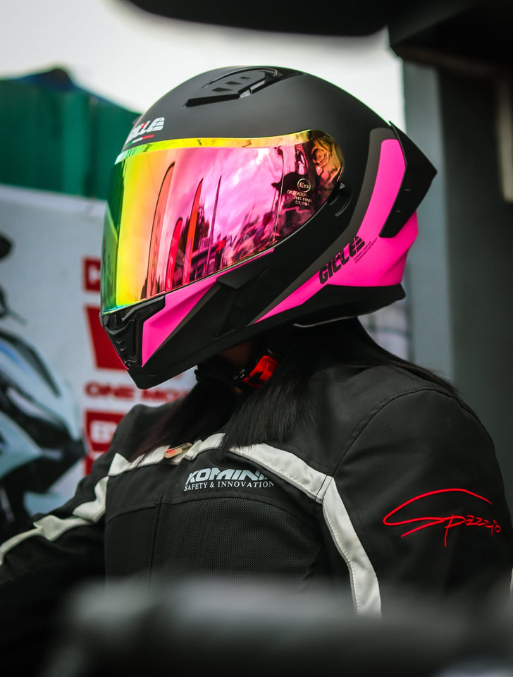 GILLE ADIRA ECLIPSE MATTE BLACK PINK WITH FREE CLEAR LENS (DUAL VISOR)