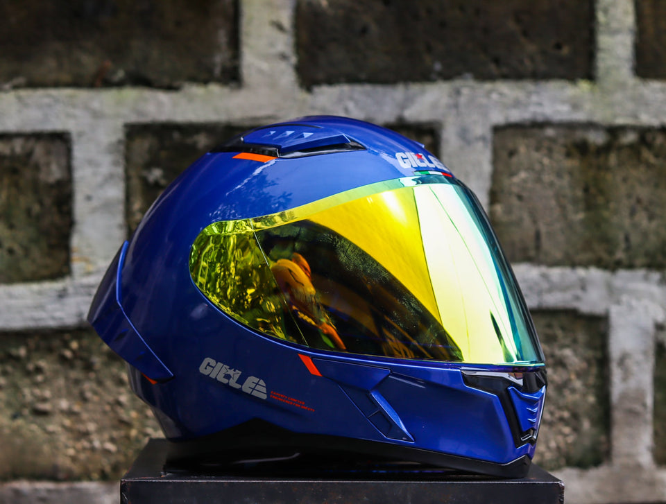 GILLE A118-2 ADIRA PORSCHE BLUE REVO GOLD LENS DUAL VISOR WITH FREEE CLEAR LENS