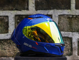 GILLE A118-2 ADIRA PORSCHE BLUE REVO GOLD LENS DUAL VISOR WITH FREEE CLEAR LENS