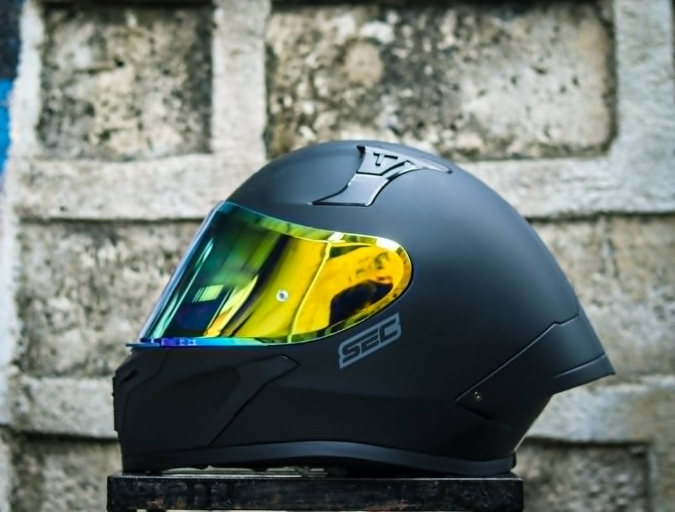 SEC 07076 INTEGRA SOLID 2023 MATTE BLACK GRAY WITH FREE CLEAR LENS(DUAL VISOR (Copy)