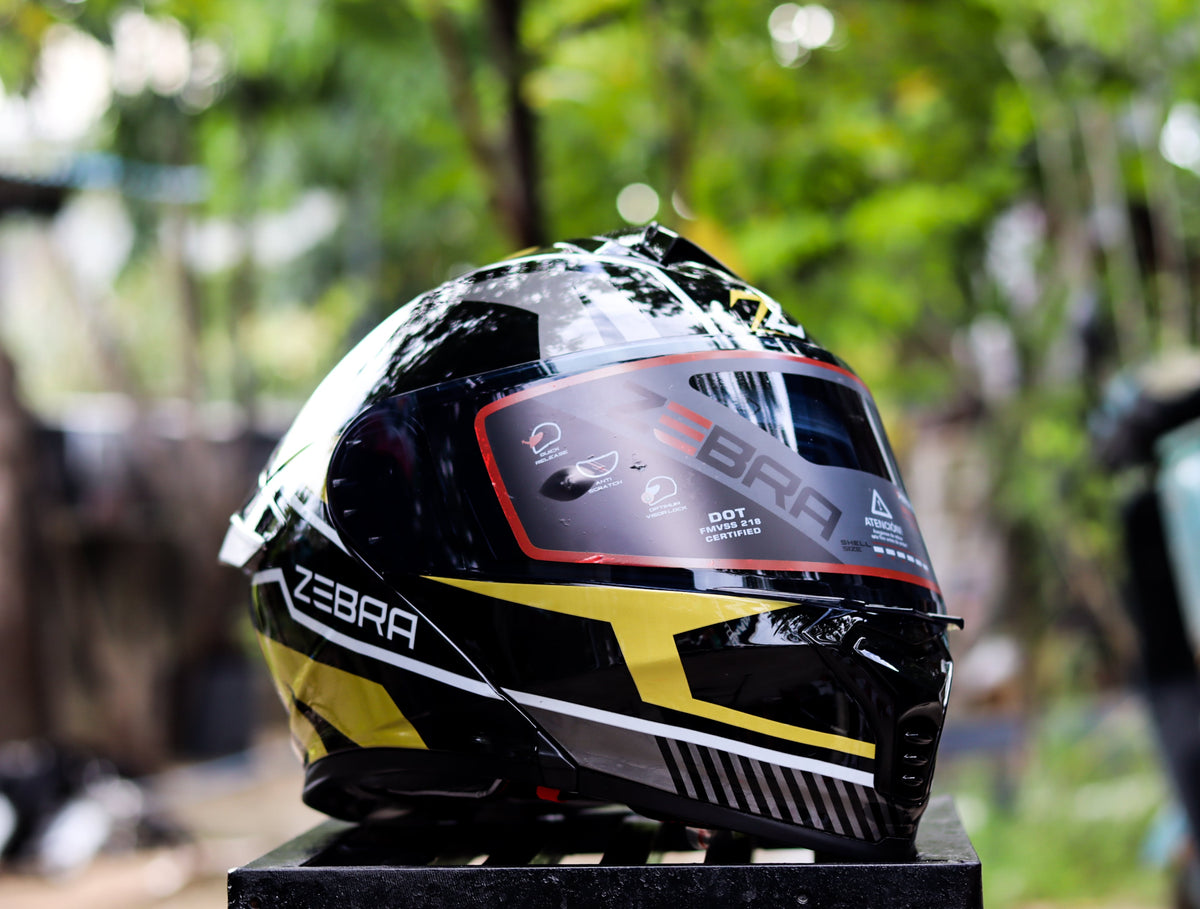 ZEBRA RITZY #1 EDGE BLACK GOLD MODULAR (DUAL VISOR) WITH FREE CLEAR LE ...