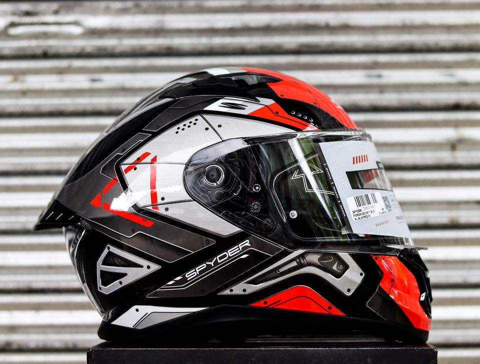 SPYDER  FORZA GD 3611-B S BLACK RED S1 FULLFACE WITH FREE CLEAR LENS