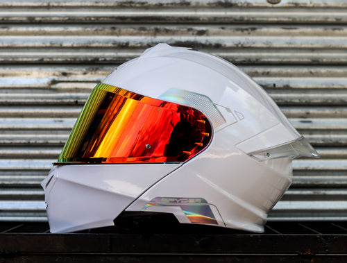 SPYDER FORCE+ PD 1101 FR WHITE CHROME SILVER MODULAR WITH FREE CLEAR LENS