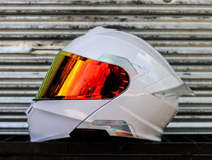 SPYDER FORCE+ PD 1101 FR WHITE CHROME SILVER MODULAR WITH FREE CLEAR LENS