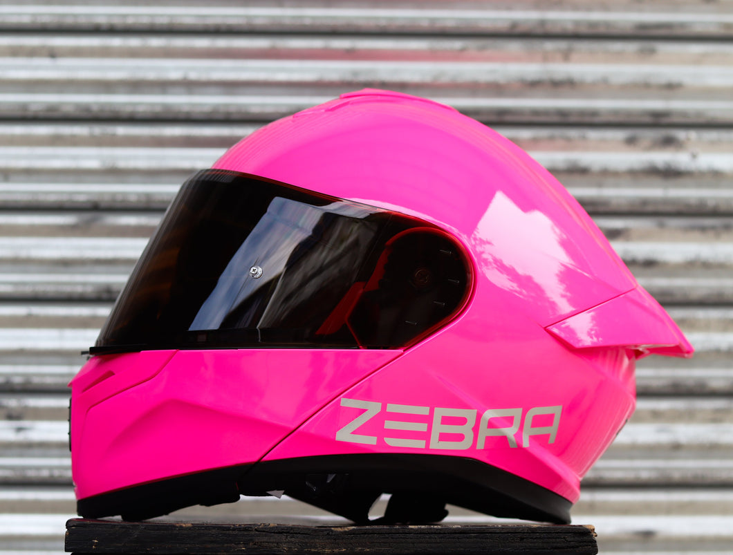 ZEBRA 767 GLOSS PINK MODULAR (DUAL VISOR) WITH FREE CLEAR LENS