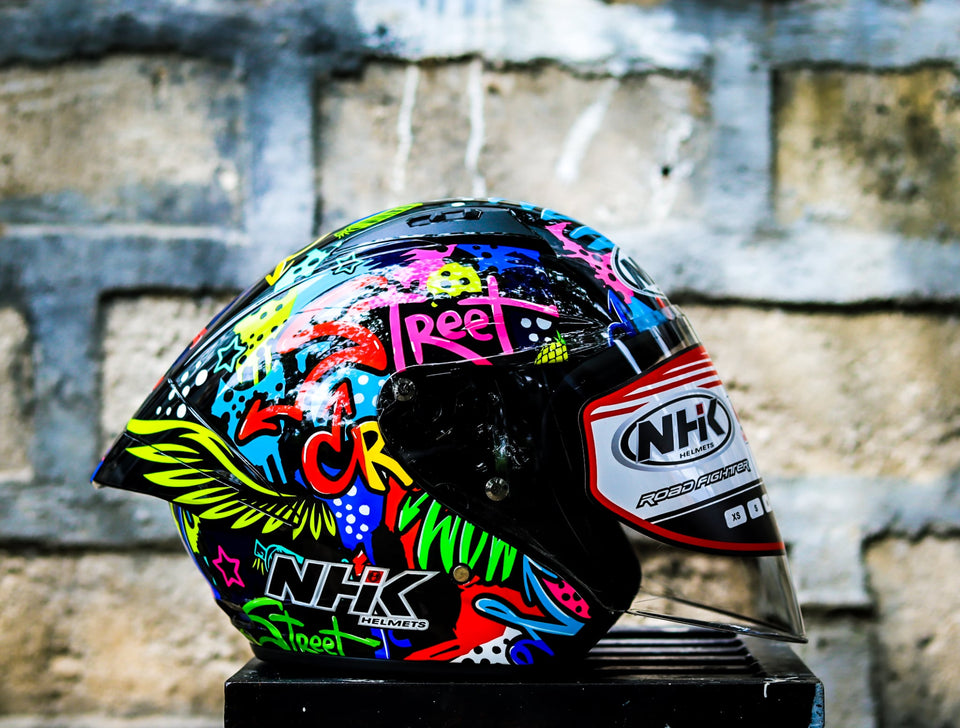 NHK N1 MAX JOSE LUIS BLACK GLOSSY HALF FACE
