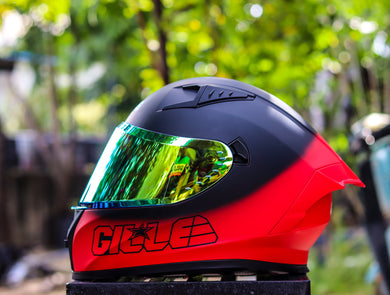 GILLE 135 TWO TONE MATTE BLACK RED (DUAL VISOR)