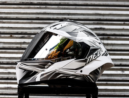 SPYDER NEO ICON GD 1511 SS ARTIC WHITE SILVER DUAL VISOR WITH FREE CLEAR LENS