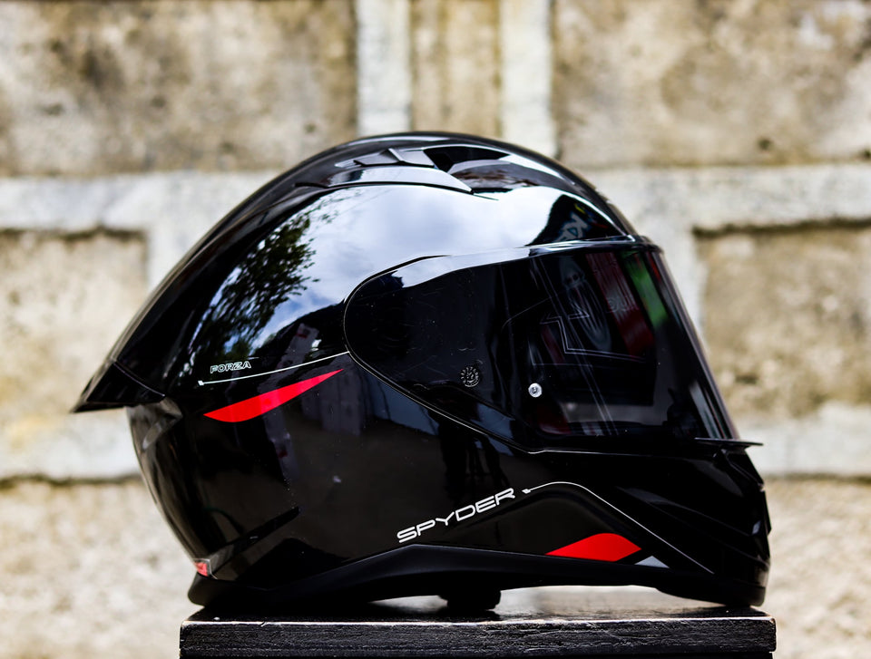 SPYDER FORZA PD 3601-B S BLACK RED SO V2 FULLFACE WITH FREE CLEAR LENS
