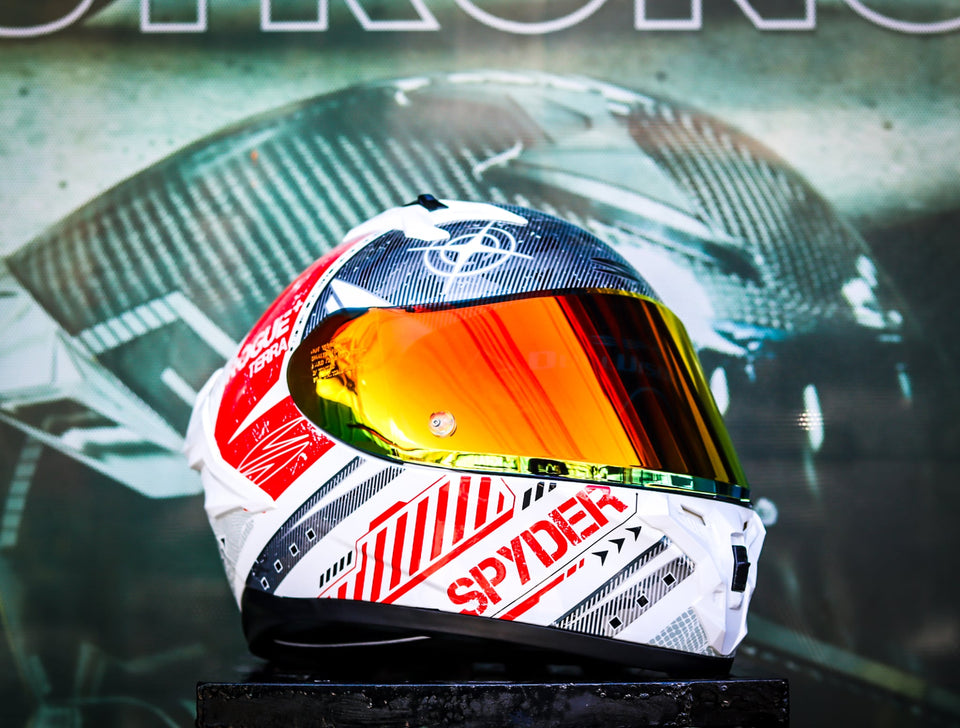 SPYDER ROGUE+ GD 1621-W_FR ARTIC WHITE RED S2 FULLFACE WITH FREE CLEAR LENS