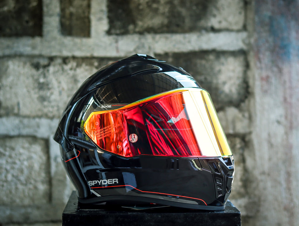 SPYDER EDGE PD 3601-B FR BLACK RED S0 FULLFACE WITH FREE CLEAR LENS