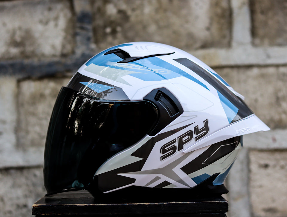 SPYDER VELO GD 171 S P. WHITE BLUE (DUAL VISOR) WITH FREE CLEAR LENS