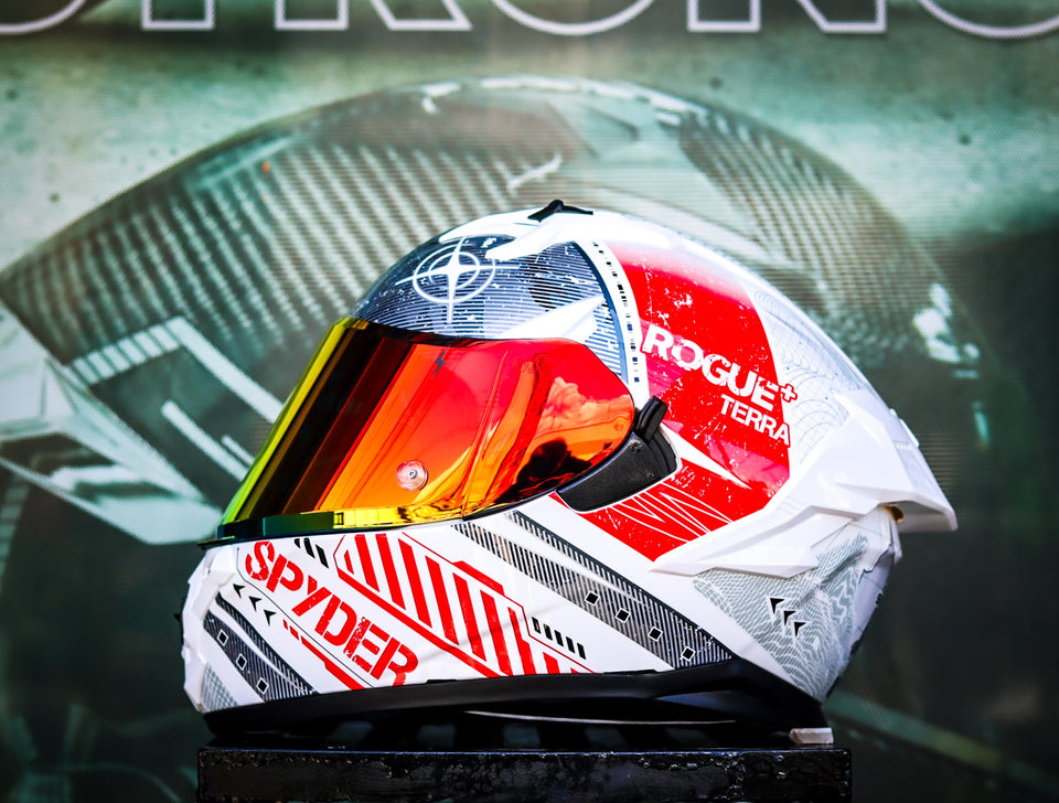 SPYDER ROGUE+ GD 1621-W_FR ARTIC WHITE RED S2 FULLFACE WITH FREE CLEAR LENS