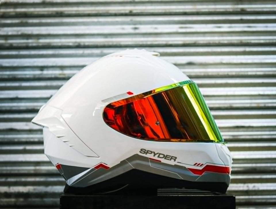 SPYDER SIGMA 1601-W FR ARTIC WHITE RED SO V2 FULLFACE WITH FREE CLEAR LENS