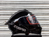 ZEBRA A113 RITZY BLACK (DUAL VISOR) WITH FREE CLEAR LENS