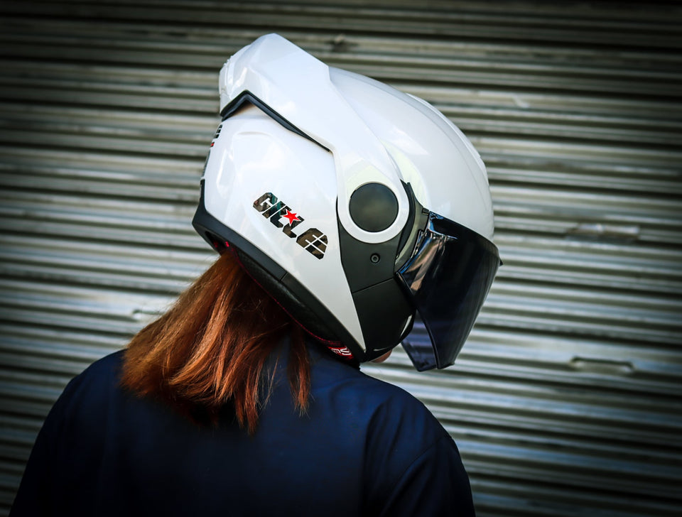 GILLE ILM-Z501 VERTIX PLAIN WHITE (DUAL VISOR)