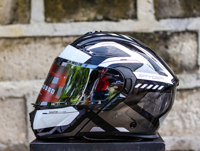 SPYDER PHANTOM GD 3111 SS BLACK WHITE MODULAR DUAL VISOR WITH FREE CLEAR LENS