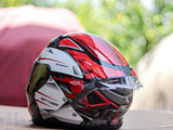 SPYDER PHOENIX + G 6121 RS RED PLAIN WHITE S2 SINGLE VISOR WITH FREE CLEAR LENS