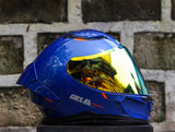GILLE A118-2 ADIRA PORSCHE BLUE REVO GOLD LENS DUAL VISOR WITH FREEE CLEAR LENS
