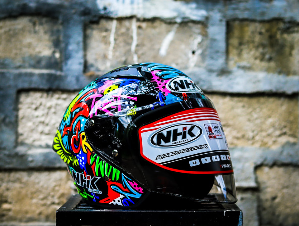 NHK N1 MAX JOSE LUIS BLACK GLOSSY HALF FACE